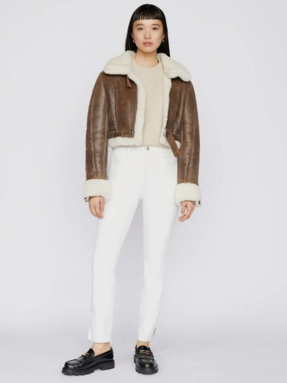 FRAME Le Sylvie Slender Straight Au Natural (Winter White) 27